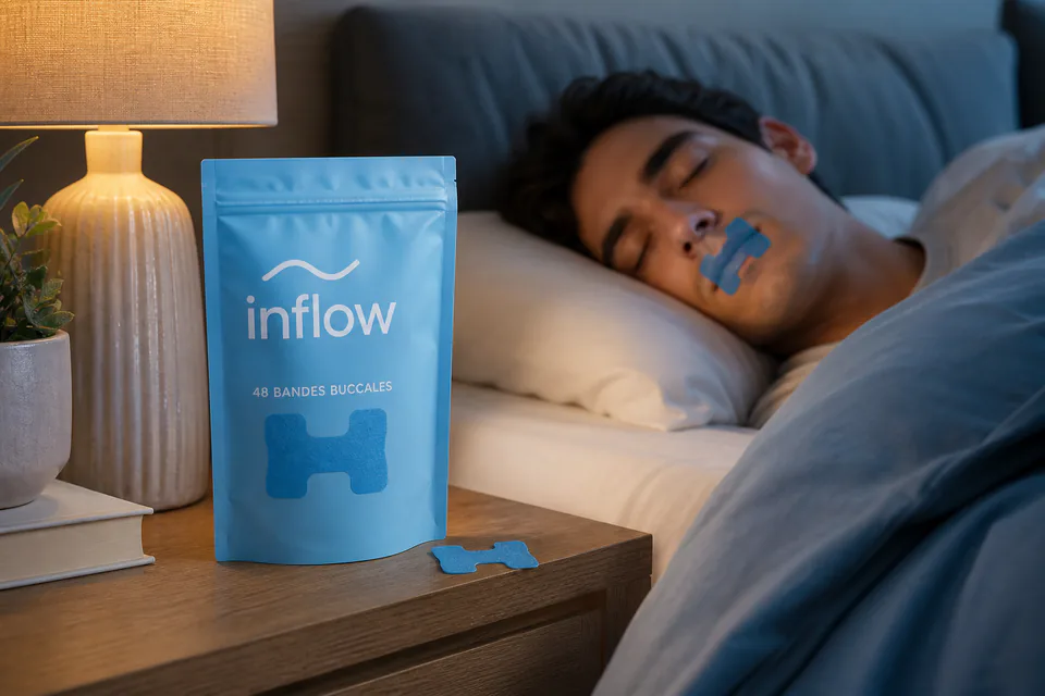 Pack Mouth Tape Inflow et bande en H posée sur les lèvres