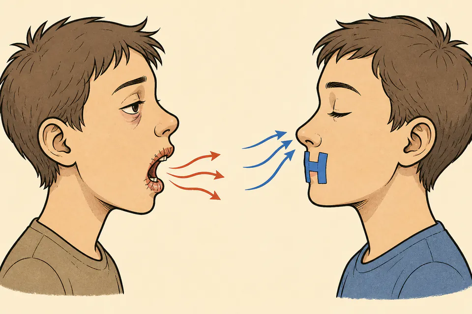 Schema respiration par le nez plutot que par la bouche